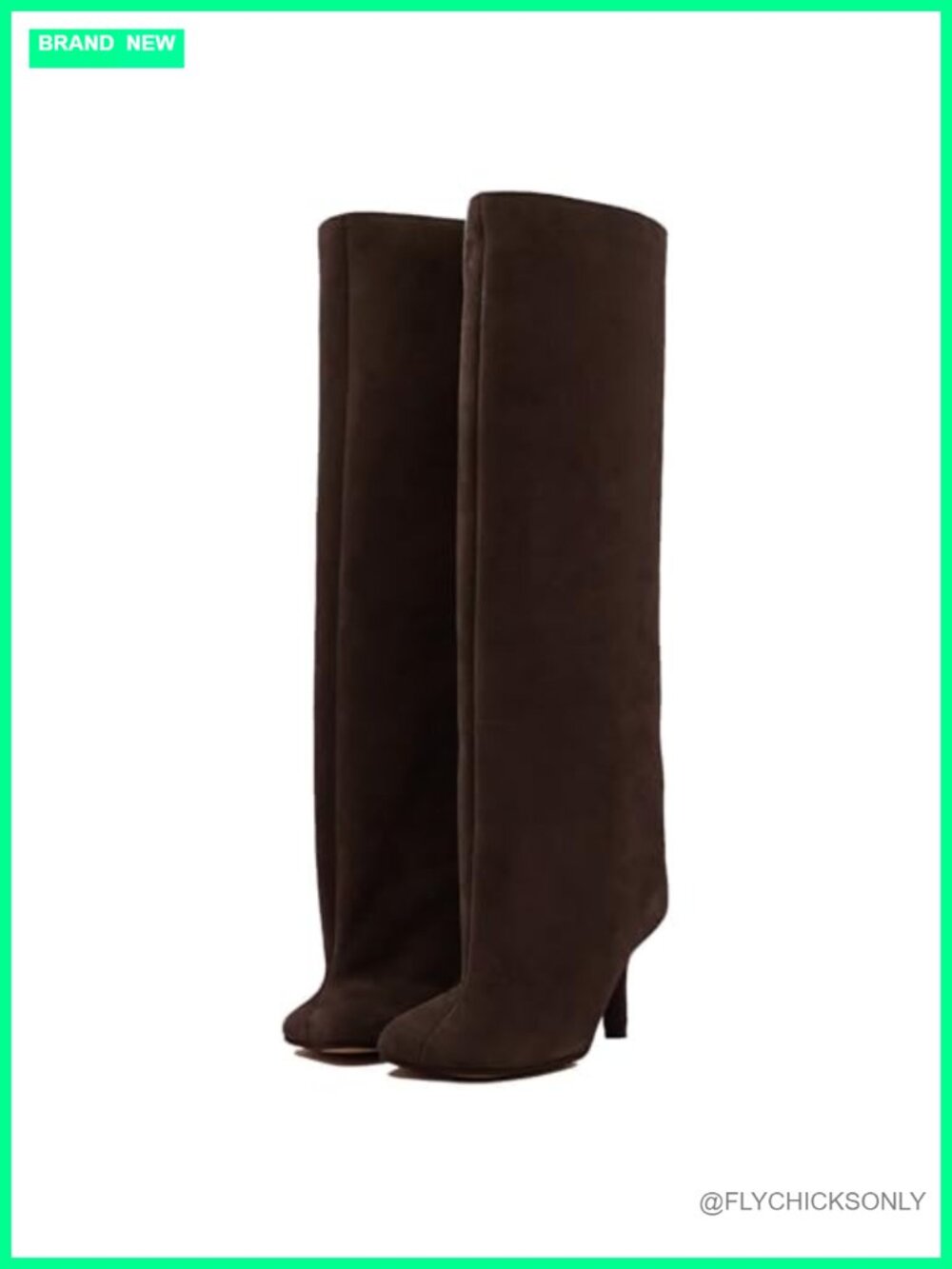 Women's Faux Suede Knee High Boots Wide Calf Kitten Heel Pull On